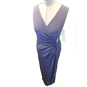 NWT JC Penney's American Living long, navy blue, sleeveless dress size 12